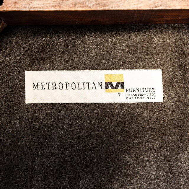 Cream Restored Mid Century Modern Knoll Style Leather Club Chair & Ottoman For Sale - Image 8 of 12