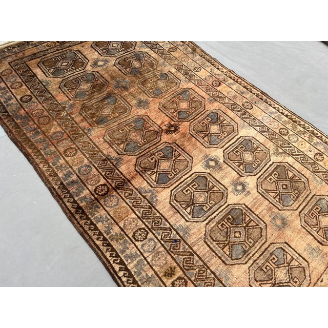 Islamic Vintage Afghan Hand-Knotted Tribal Rug | 4'6" X 7'10" Ft | Bohemian Geometric Rug For Sale - Image 3 of 13