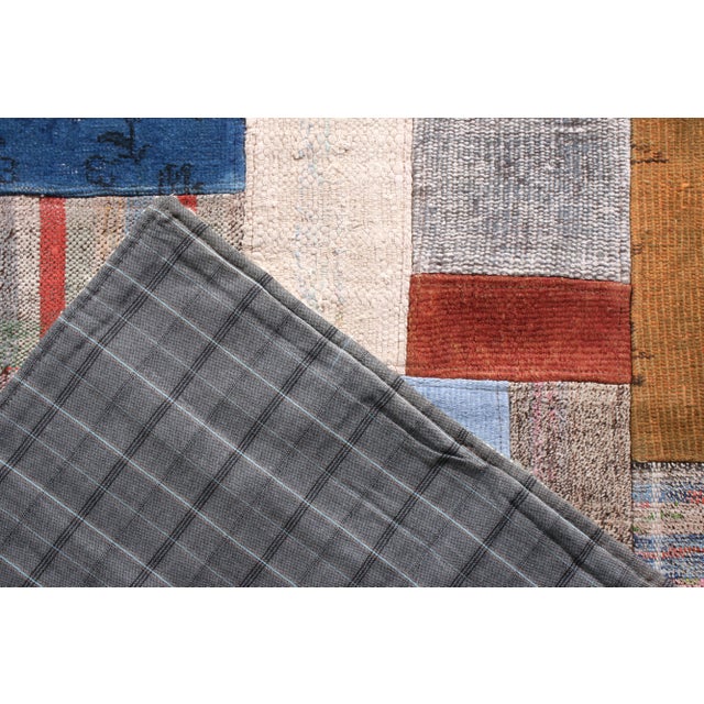 2010s Modern Patchwork Kilim Rug in Gray Multicolor Stripe Pattern by Rug & Kilim For Sale - Image 5 of 5
