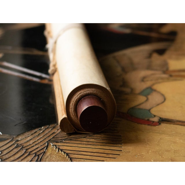 C. 1920 Taisho Era Japanese Silk Scroll Ink Landscape Painting For Sale - Image 15 of 18