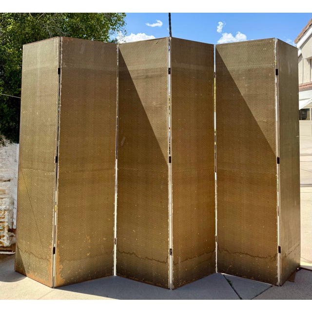 Grand-Scale Chinese Hand-Painted 6 Panel Folding Screen Room of Waterfront Village For Sale - Image 10 of 11