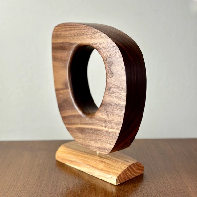Contemporary Modern Geometric Abstract Sculpture - Walnut and Oak Wood For Sale In Little Rock - Image 6 of 6