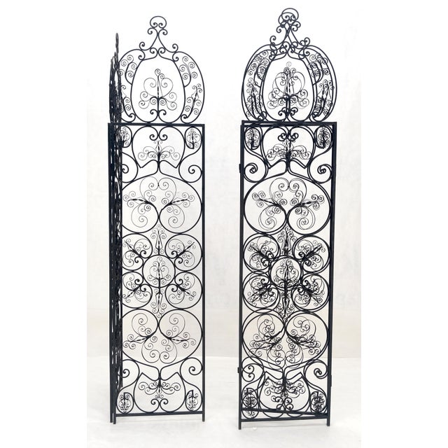 Fine Wrought Iron Scrolls Motif 4 panels Room Divider c1970s MINT For Sale - Image 6 of 15