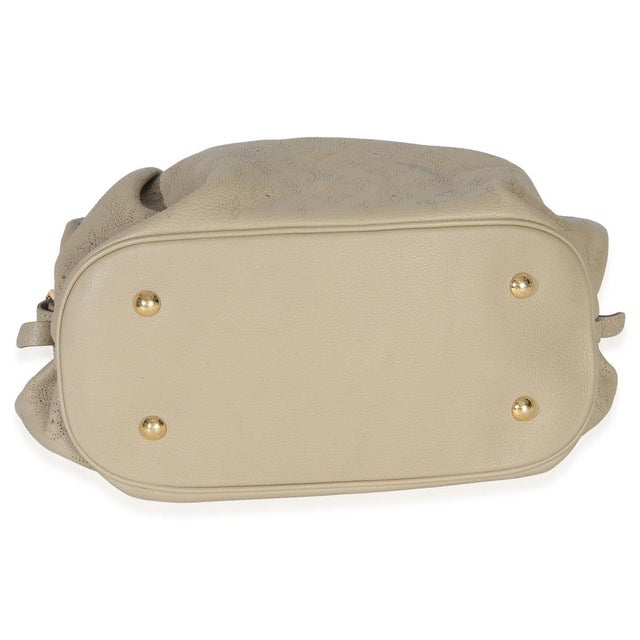 Animal Skin Beige Monogram Mahina L Hobo For Sale - Image 7 of 9