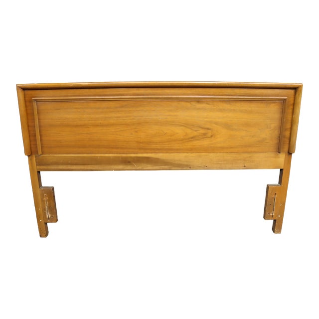 Mid-Century Modern Walnut Queen Headboard Attributed to Broyhill For Sale