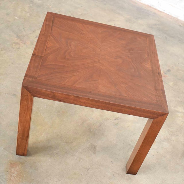Vintage Modern Lane Solid Walnut Square Parsons Side Table W