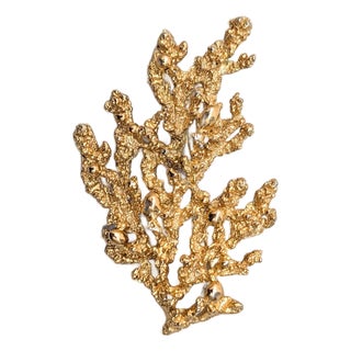 Vintage 1971 Signed Napier Ad Piece Goldtone "Coral Branch" Brooch For Sale
