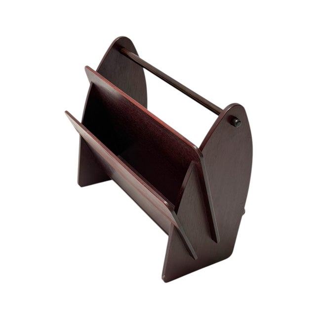 Wood Art Deco Amsterdamse School Magazine Rack from Paul Bromberg, 1920s For Sale - Image 7 of 12