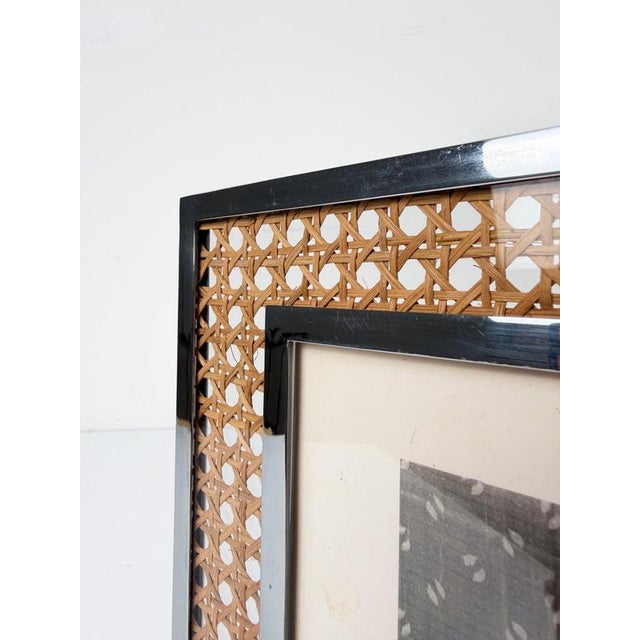 Picture Frame in Acrylic Glass, Cane Webbing and Chrome in the style of Christian Dior, 1970s For Sale - Image 9 of 18