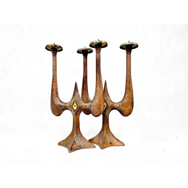 1970s Polish Brutalist Candleholders, 1970s, Set of 2 For Sale - Image 5 of 16