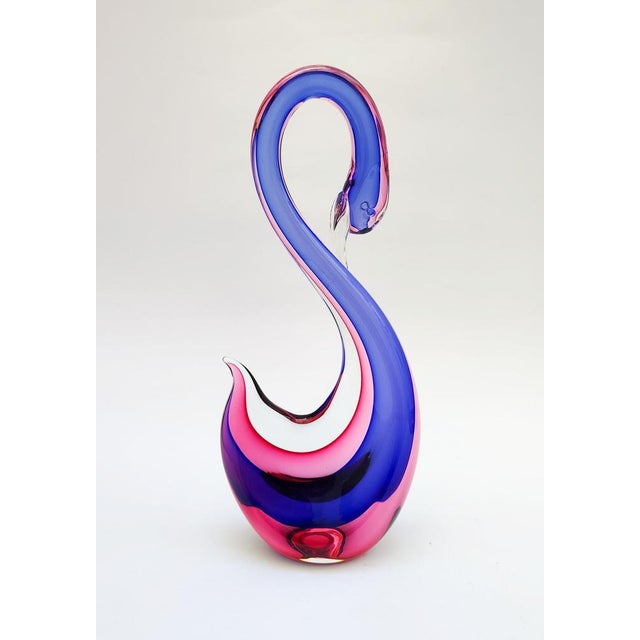 Mid-Century Modern After Flavio Poli, Swan Sculpture, 1970s, Murano Glass For Sale - Image 3 of 12