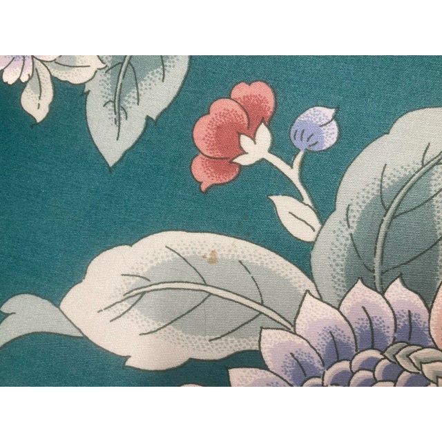 Textile Vintage 1980s Drexel Heritage Cottage Core Boho Barrel Club Chairs in Green Floral Motif - A Pair For Sale - Image 7 of 11