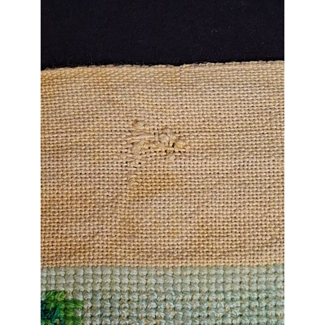 Vintage Mid Century Cross Stitch Needlepoint European Villa Estate Textile Art For Sale - Image 4 of 16