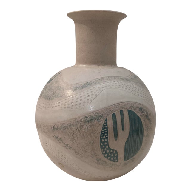 Ceramic Vessel With Abstract Design For Sale