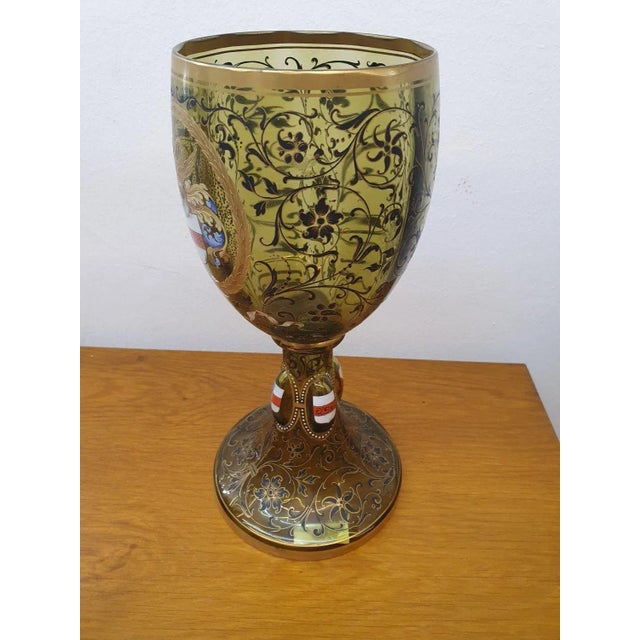 Large Glass Goblet from Bohemia, 1880s For Sale - Image 4 of 16