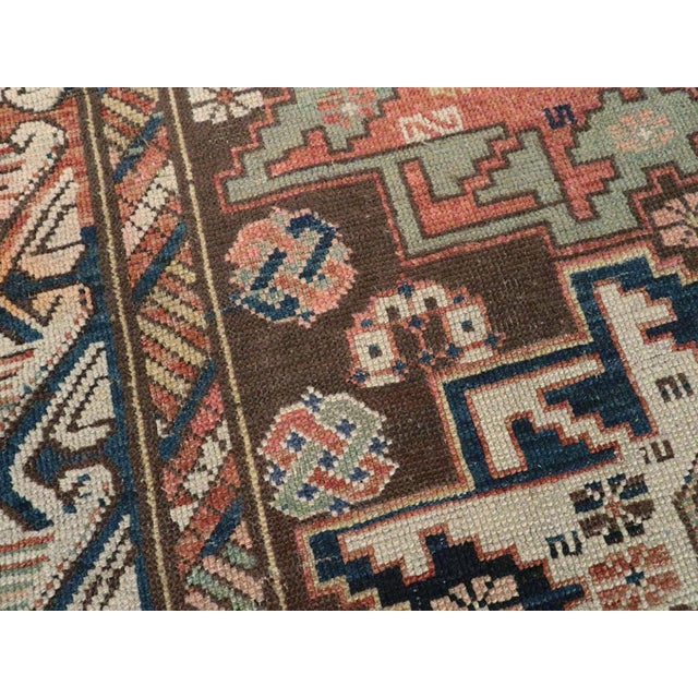 Tribal Galerie Shabab Collection Early 20th Century Caucasian Zeychur Kuba Throw Rug For Sale - Image 3 of 6