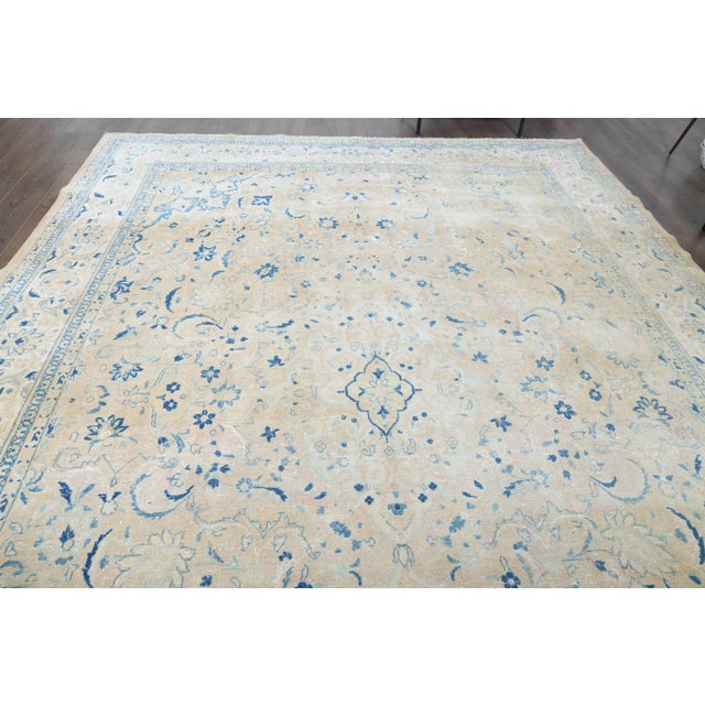 1970s Vintage Persian Handmade Wool Cotton Area Rug For Sale - Image 4 of 11