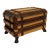 Antique Footed Two-Tone Tramp Art Jewelry Box With Mirror For Sale