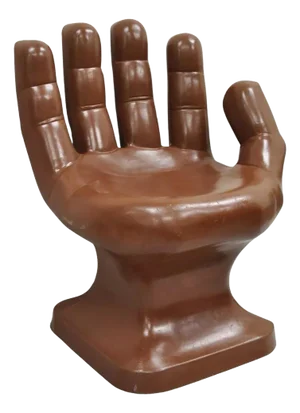Vintage Mid Century Modern 1980s Brown Molded Plastic Hand Chair