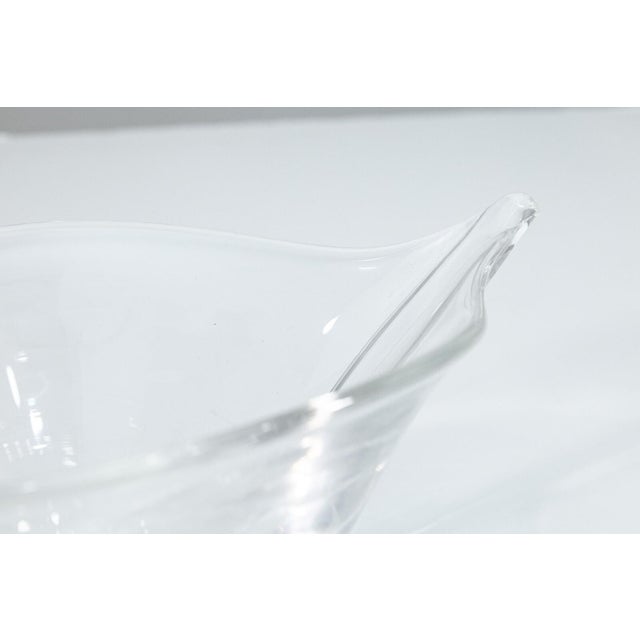 Steuben Steuben Signed Clear Crystal Glass Boat Shaped Bowl For Sale - Image 4 of 6