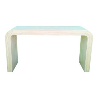 Vintage Michael Taylor Style Coastal, Mid-Century Modern Waterfall Pencil Reed Console Table For Sale