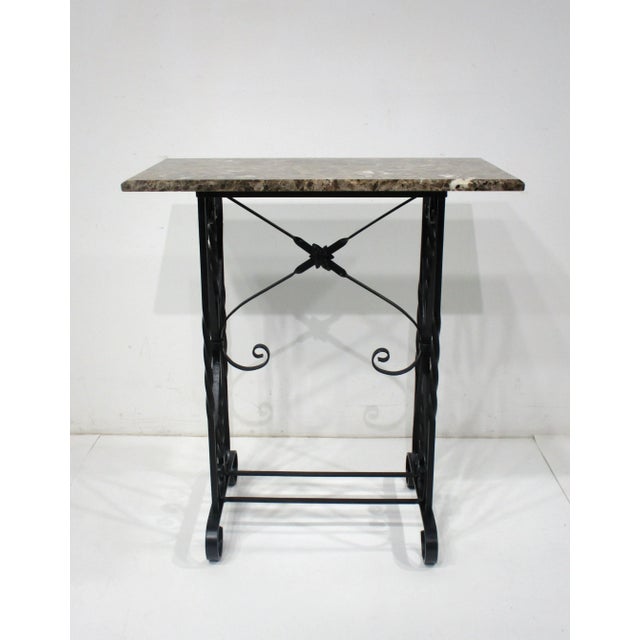 Marble Iron Console Table in the Style of Art Deco / Mid Century For Sale - Image 11 of 11