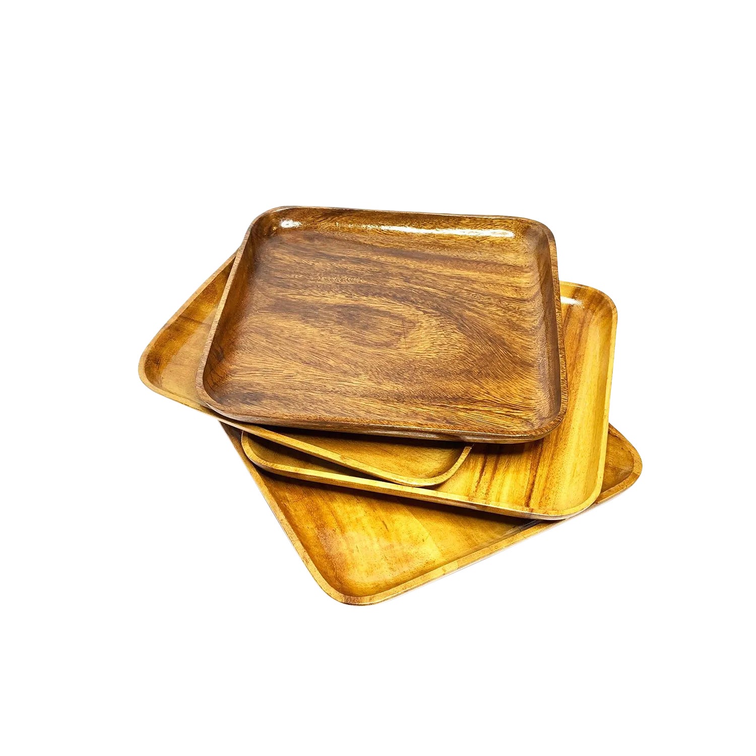 1940s Large Mid Century Modern Wood Plates Set of 4 Chairish