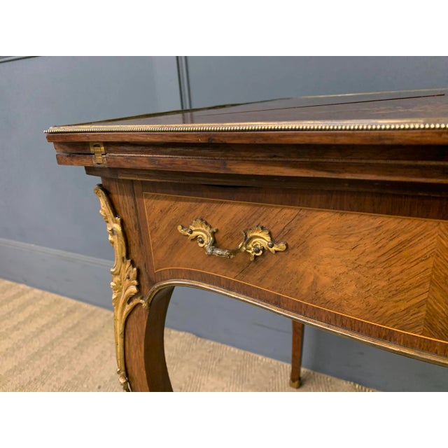 Inlaid Rosewood Envelope Card Table by Maple & Co., 1890 For Sale - Image 6 of 18