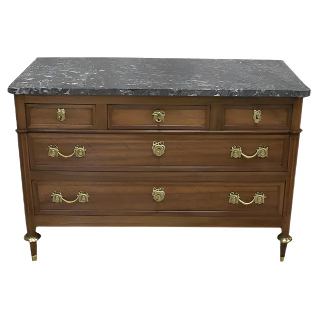 Louis XVI Walnut Chest of Drawers, Late 1700s For Sale