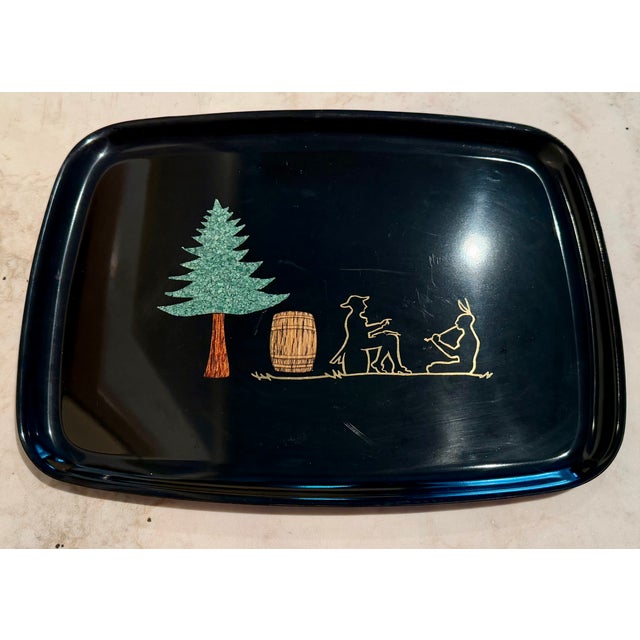 Mid-Century Modern Rare Dartmouth College Mid-Century Custom Couroc Tray For Sale - Image 3 of 13