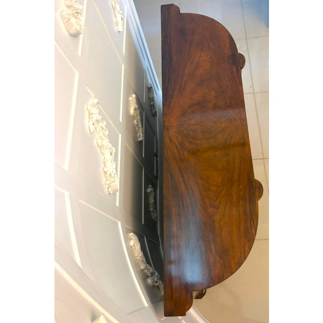 Antique Victorian Burr Walnut Sideboard Cabinet with Floral Marquetry Credenza, 1850 For Sale - Image 4 of 18