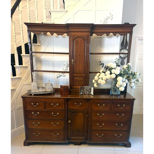 Antique Georgian Lancashire Oak Dresser and Plate Rack, 1780 For Sale - Image 4 of 18