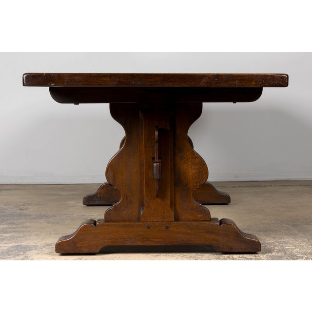 Antique French Oak Monastery Trestle Dining Table For Sale - Image 11 of 18