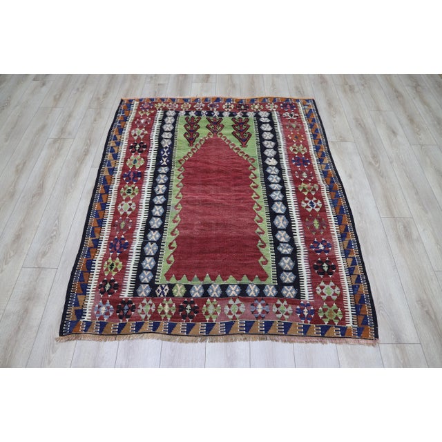 1970s Southwestern Abstract Design Kilim Rug For Sale - Image 11 of 11