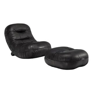 Set of Tumble Chair and Ottoman by Adriano Piazzesi for Tre D, Italy, 1973 For Sale