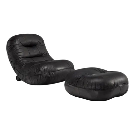 Set of Tumble Chair and Ottoman by Adriano Piazzesi for Tre D, Italy, 1973 For Sale