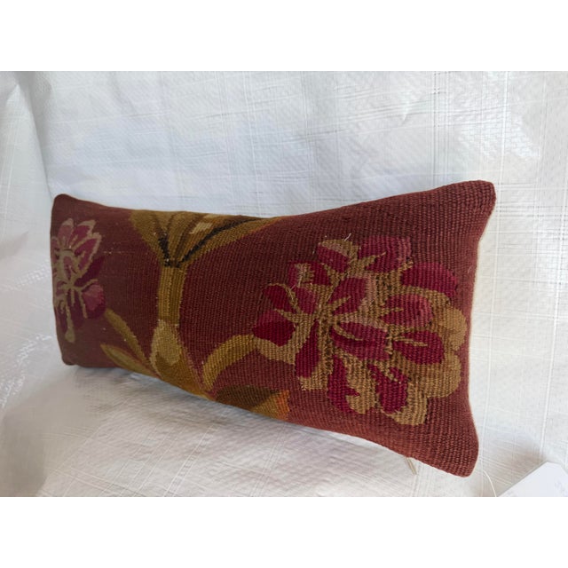 French 18th Century French Aubusson Floral Pillow For Sale - Image 3 of 7