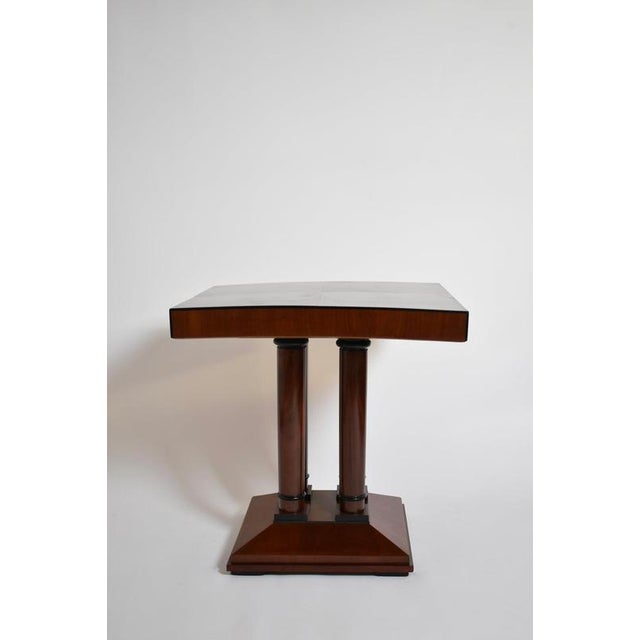 Viennese secession side table, 1910s. Viennese secession square side table, end table, pedestal table in mahogany and...