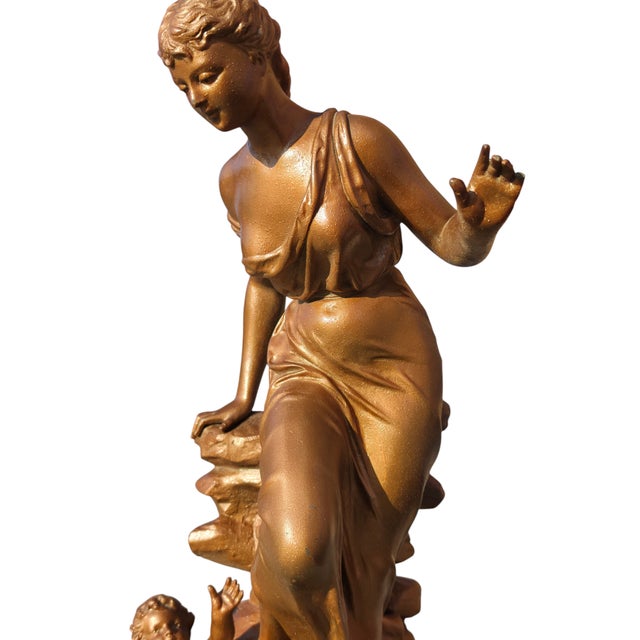 A late-19th-century French figural sculpture titled Premier Appel ('First Call') by sculptor Henri Huppe, circa 1890. The...