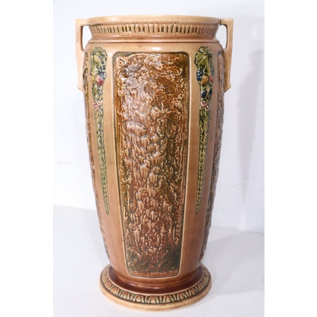 1920s Roseville Pottery Florentine I Umbrella Holder For Sale - Image 11 of 13