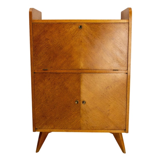 Mid-Century Drop-Leaf Oak Sideboard with Compass Leg, 1950s For Sale