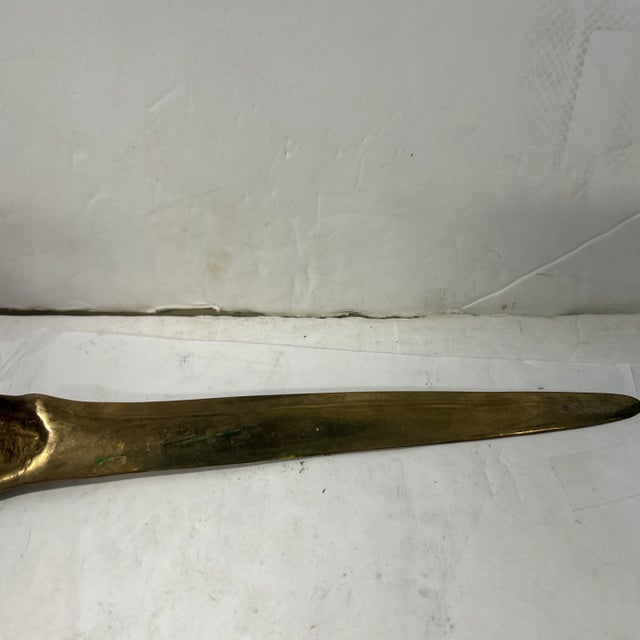 Metal 1980s Brass Dog Head Letter Opener by Virginia Metalcrafters For Sale - Image 7 of 9