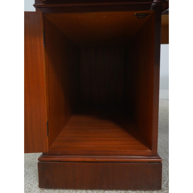 English Leather Top 3 Part Executive Partners Desk For Sale In Philadelphia - Image 6 of 18