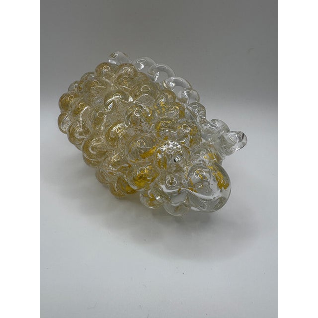 Beautiful grape cluster made with 24k gold-infused glass. Appears to be Murano Glass, but no definitive marking. Measures...