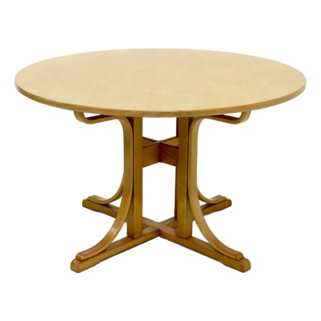 Architectural Round Bentwood Dining Table, 1980s For Sale