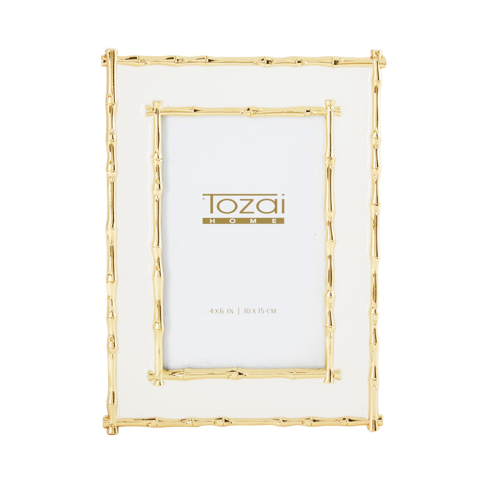 Tozai Home Bamboo White Enamel Picture Frame Chairish
