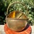Mid 20th Century Mid 20th Century Large Sold Brass Decorative Basket With Tassel Accents and Movable Handle For Sale - Image 5 of 12