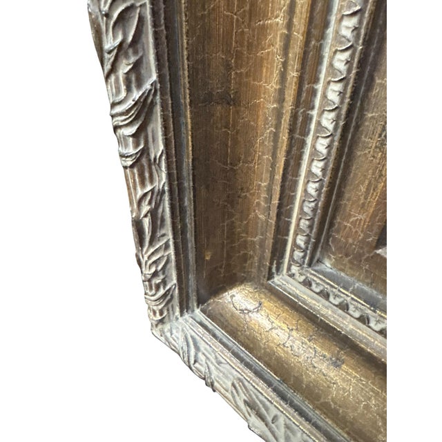 Monumental Tuscan Village Landscape Oil Painting in Carved Gilt Frame 70” X 60” For Sale - Image 10 of 10