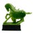 Vintage Chinese Green War Horse Statue on Black Pedestal For Sale