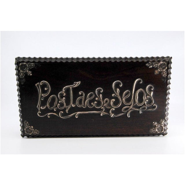 Wooden Stamp Box with Silver Applications For Sale - Image 9 of 10